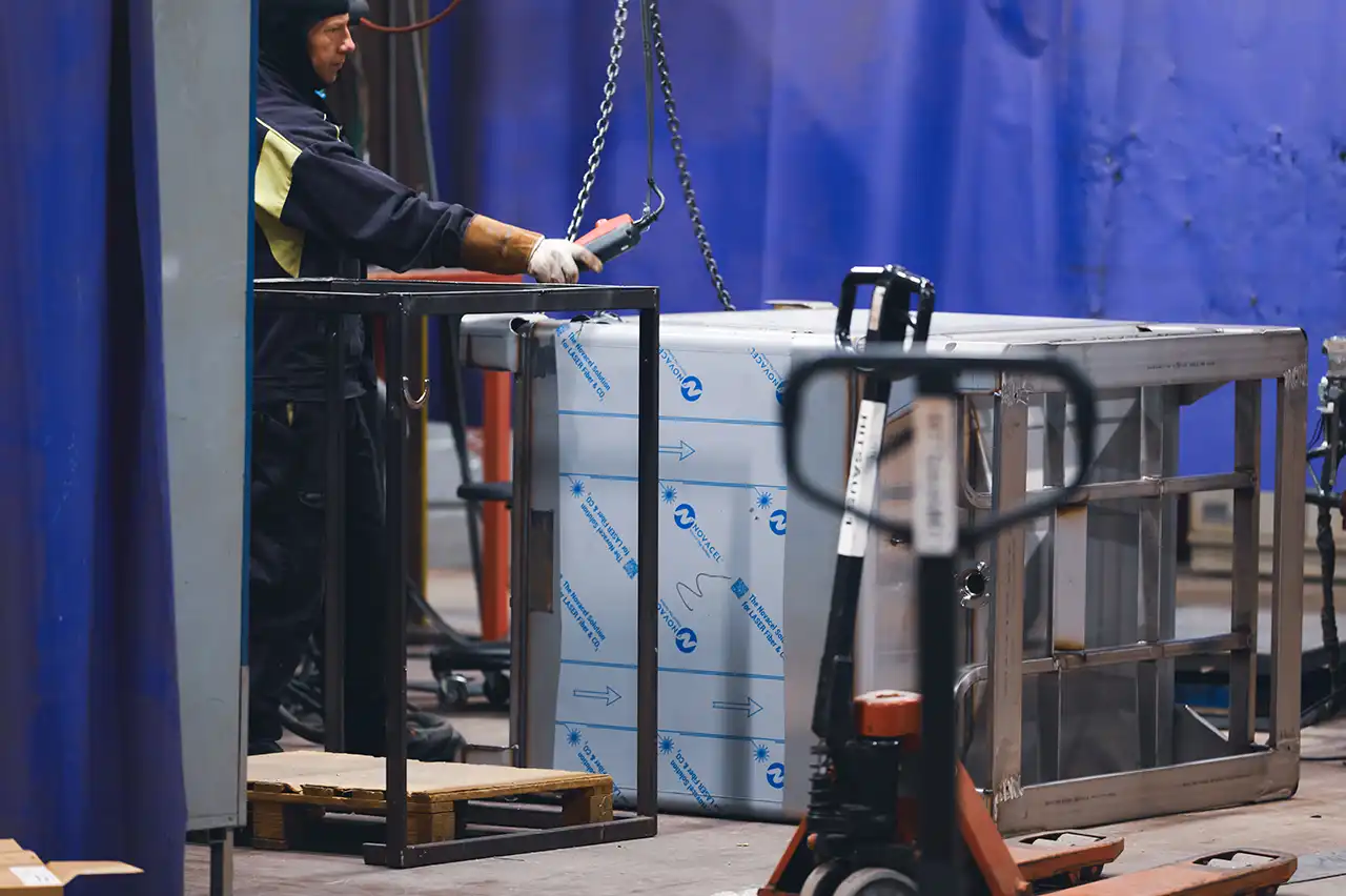 Finncont IBC container being made at the factory